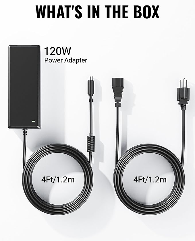 12V 10A Power Supply for Synology NAS DiskStation DS423+ DS925+ DS1525+ DS425+ DS725+ DS923+ DS1522+ DS723+ DS920+ DS1520+ DS916+ DS918+, 8Ft Power Adapter for 2-Bay 4-Bay 5-Bay DiskStation
