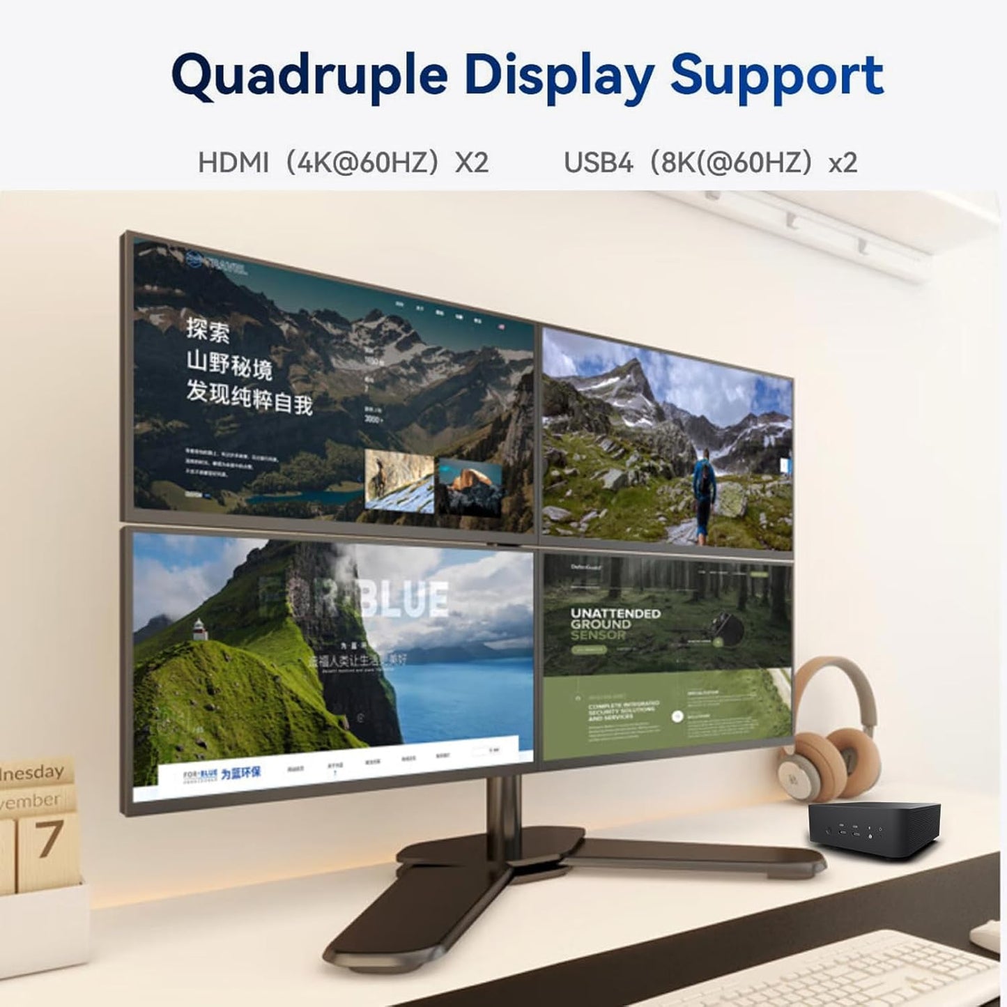 Reatan A9 Mini Gaming PC AMD Ryzen 9 7940HS 64GB DDR5 2TB SSD 5600 MHz RAM, Desktop Mini Computers, Radeon 780M Graphics, 2.5Gbps LAN, HDMI 2.1, 8K USB 4.0 Wi-Fi 6E/BT5.3