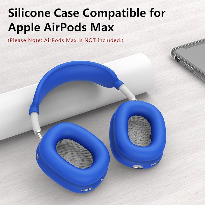Silicone Case Cover for AirPods Max Headphones, Ear Pad Case Cover/Ear Cups Cover/Headband Cover for AirPods Max 2/1 (2026/2024/2020)(USB-C/Lightning), Accessories for Apple AirPods Max 2, Cobalt Blue