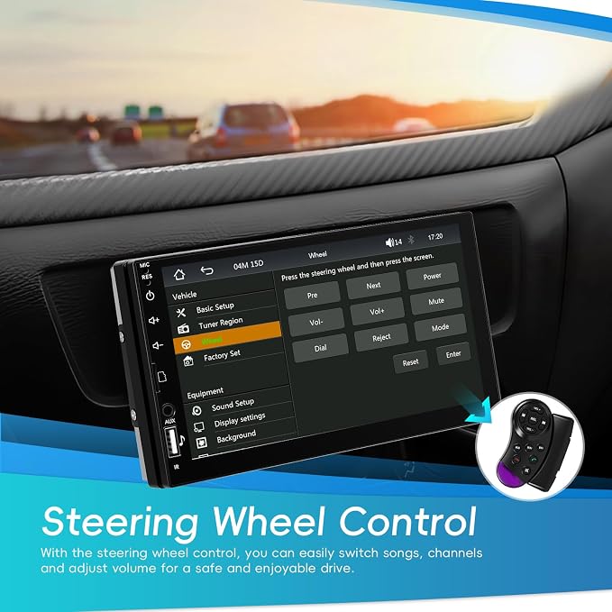 7" Single DIN Car Stereo with Wireless Apple CarPlay, Android Auto, HD Touch Screen Car Radio Bluetooth 5.2 Car Play Car Audio Receivers Support Mirror Link, FM Radio, SWC/USB/TF/AUX Head Unit