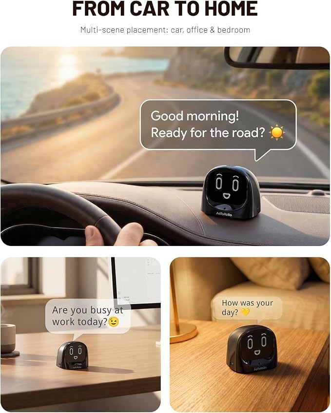 Smart AI Car Chat Robot, Voice Activated Assistant with Custom Personality, Hands-Free Driving Co-Pilot, in-Car & Home Use, Interactive Companion Robot