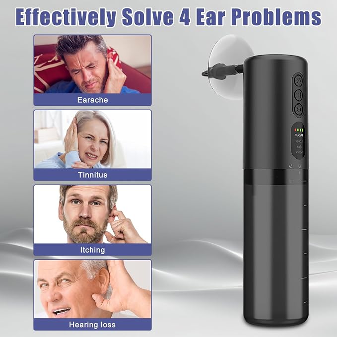 Electric Ear Wax Removal Kit, Ear Irrigation Flushing System with 4 Pressure Settings, Rechargerable, Waterproof, Effective Ear Wax Removal Tool