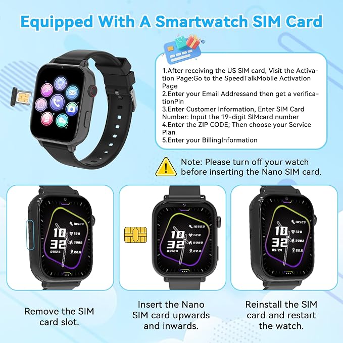 4G Kids Smart Watch Phone GPS, Smartwatch for Boys Girls Ages 4-12 Years with Video Call Chat Class Mode SOS Camera Alarm Games Parental App Touch Watch Gifts for Children (Includes SIM Card) Grey