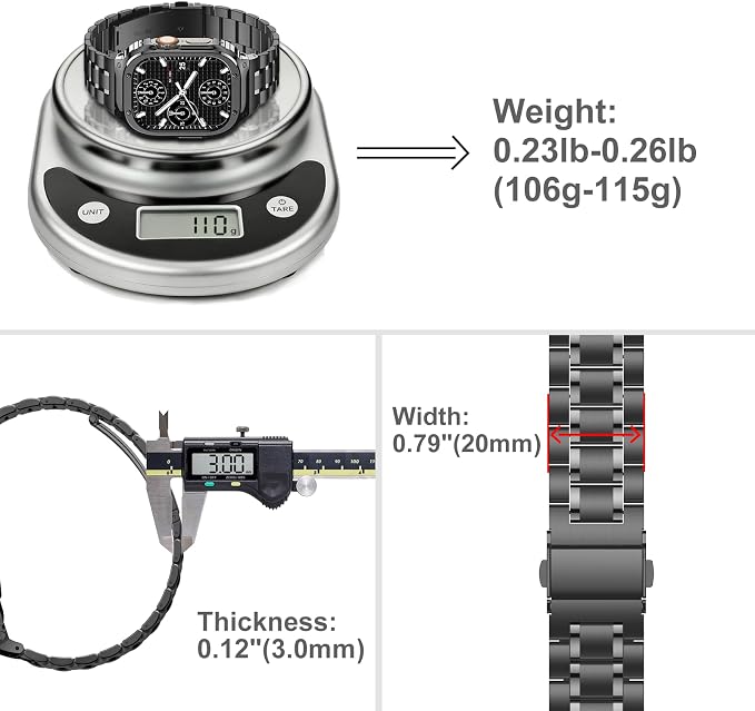 MioHHR Stainless Steel Watch Band with Case Compatible with Apple Watch Ultra3 2 1(49mm), Rugged Strap with Metal Protective Bumper Cover for iWatch Band Men(Space Grey)