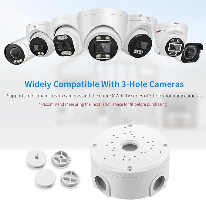 Universial Security Camera Junction Box ABS Waterproof Wall Mounting Brackets for CCTV Camera Hide Cable(4 Pack)