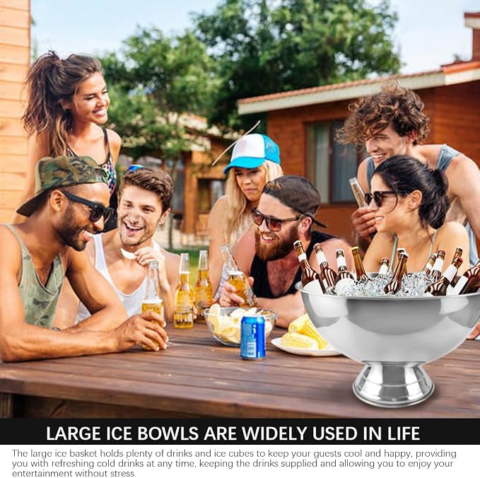 12L Insulated Stainless Steel Ice Bucket for Wine Champagne Beer Bottles - Champagne Bucket Cooler for Home Restaurant Hotel and Bar