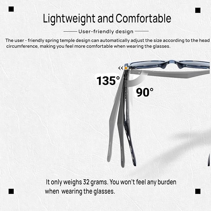 Smart Bluetooth Glasses, Sunglasses with UV and Blue Light Protection, AI Real-time Translation with 140 Languages, Touch Control, Music & Call for Athletic/Outdoor, Unisex (Blue)