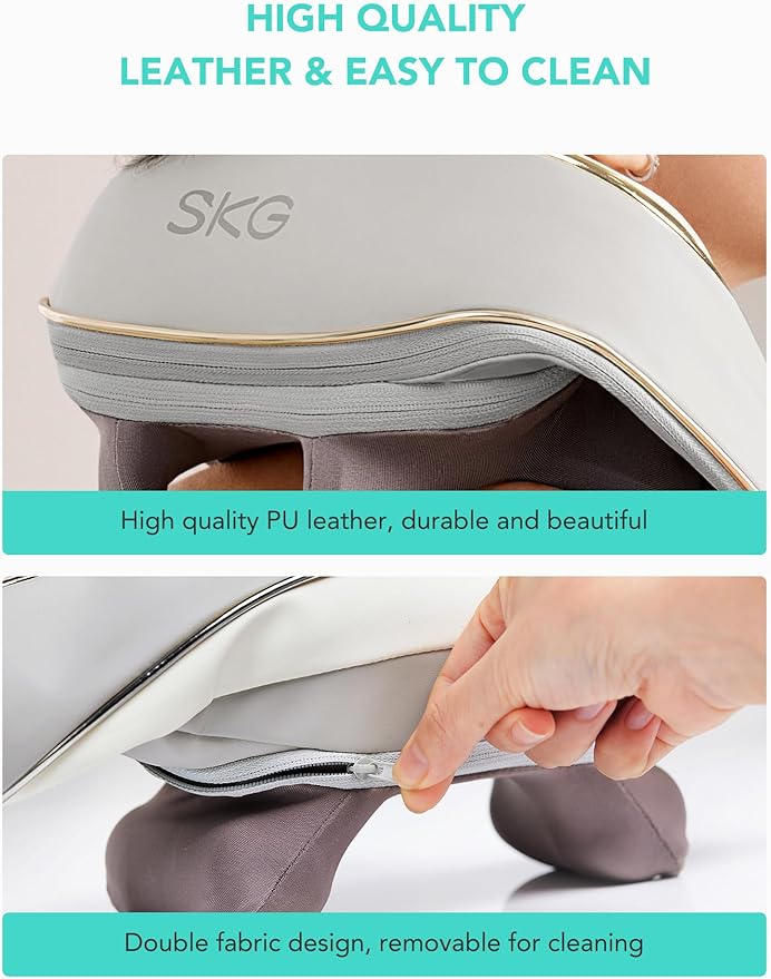 SKG H5mini Neck and Traps Massager with Heat for Deep Tissue Relief, Father's Day Dad Gifts, 6D Hand Kneading, Cordless Neck and Shoulder Massager, Hands-Free Wireless for Men and Women