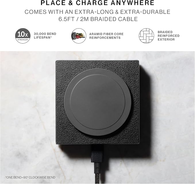 Native Union Rise Magnetic Wireless Charger – Qi2 Certified & MagSafe Compatible – Foldable Charging Pad & Stand for iPhone Air, 17 & Other Qi-Compatible Devices – Up to 15W Fast-Charging (Black)