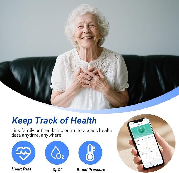 Health Rings for Women Men, Fitness Tracker with Heart Rate,Blood Oxygen, Blood Pressure, Sleep/Step Tracker, IP68 Waterproof Smart Ring for iPhone & Android (Gold, 9#)