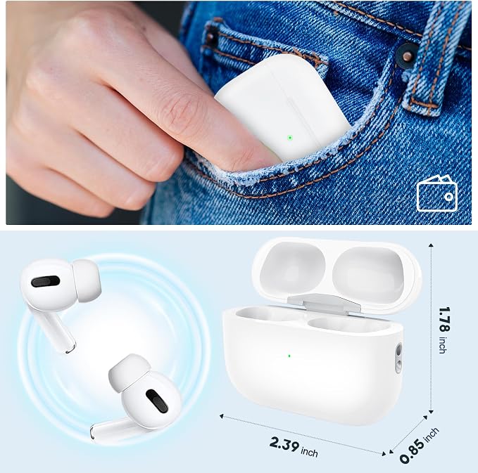 Charging Case for AirPods Pro 1st/2nd Generation, Charger Port for Airpod Pro 2nd/1st Replacement Charger Case Built-in 660 mAh Battery Support Wireless & Wired -No Earbuds (USB-C Port)