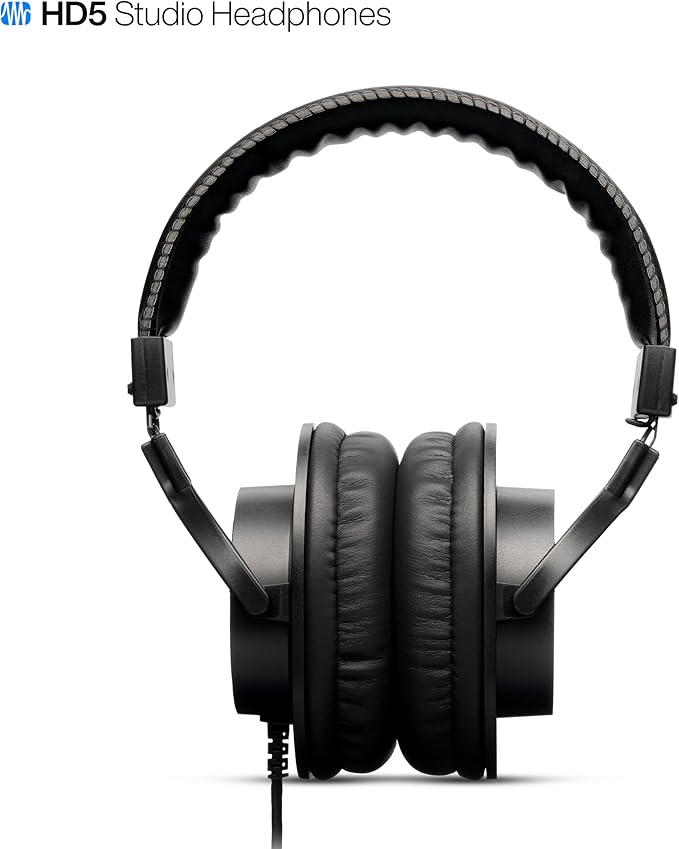 PreSonus HD5 Professional Monitoring Headphones —Wired, Closed-Back, Over-Ear Studio Recording Headphones for Professional Mixing and Monitoring