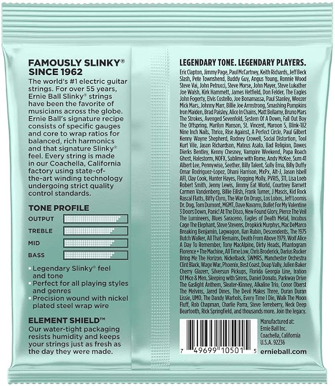 Ernie Ball Mondo Slinky Nickel Wound Electric Guitar Strings, 10.5-52 Gauge (P02211)