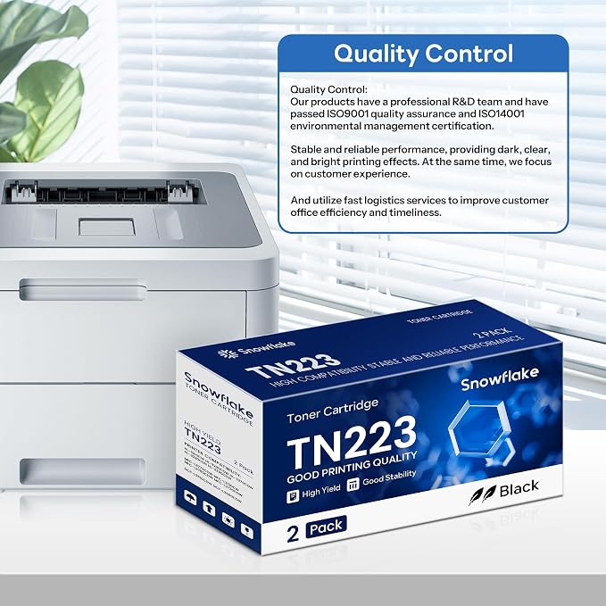 TN223BK TN-223BK Compatible TN223 TN-223 Black Toner Cartridge Replacement for Brother TN-223 TN223BK MFC-L3750CDW MFC-L3770CDW Toner, TN223 2PK