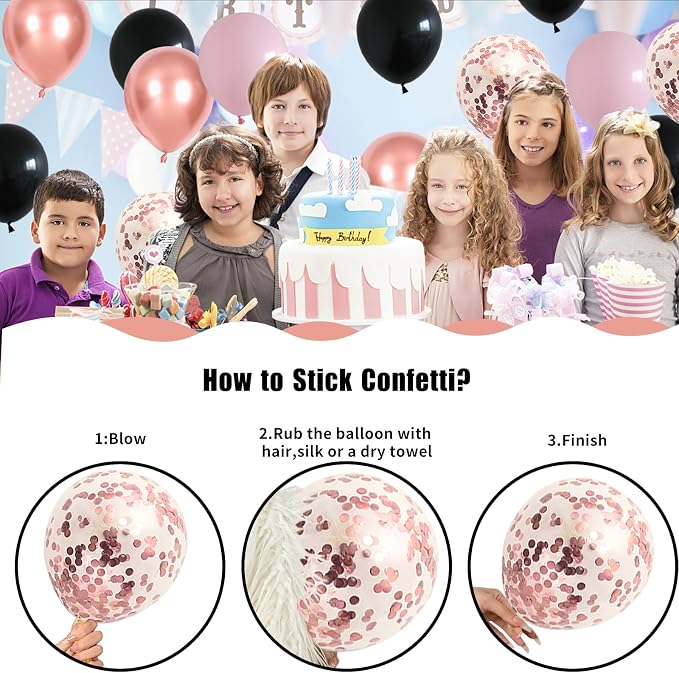 3-in-1 Electric Balloon Pump with Pink Black Balloon, 3-in-1 Electric Balloon Pump, Portable Electric Air Pump for All Balloons Inflatables Dual Nozzle Balloon Blower Machine