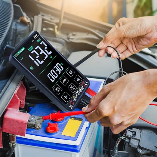 Xin Tester Digital Multimeter Smart Touch Screen Auto-Ranging 9999 Counts TRMS Rechargeable Multi Tester NCV Voltmeter Ohmmeter Tests Current Voltage Resistance Capacitance Frequency Diode Temperature