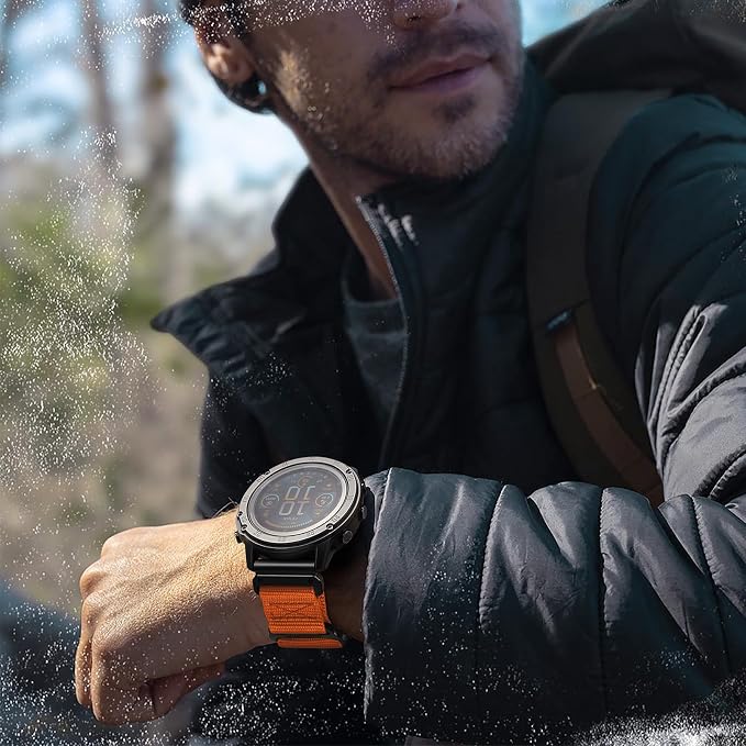 Bandletic Tactical Nylon Compatible with Garmin Fenix 7X 6X 5X Watch Band - 26mm Quick Fit Rugged Strap for Fenix 8 51mm/Instinct 2X Solar 3/Enduro 2 3/Quatix 3/Tactix 7/Epix 2/D2 Bravo Delta/Descent