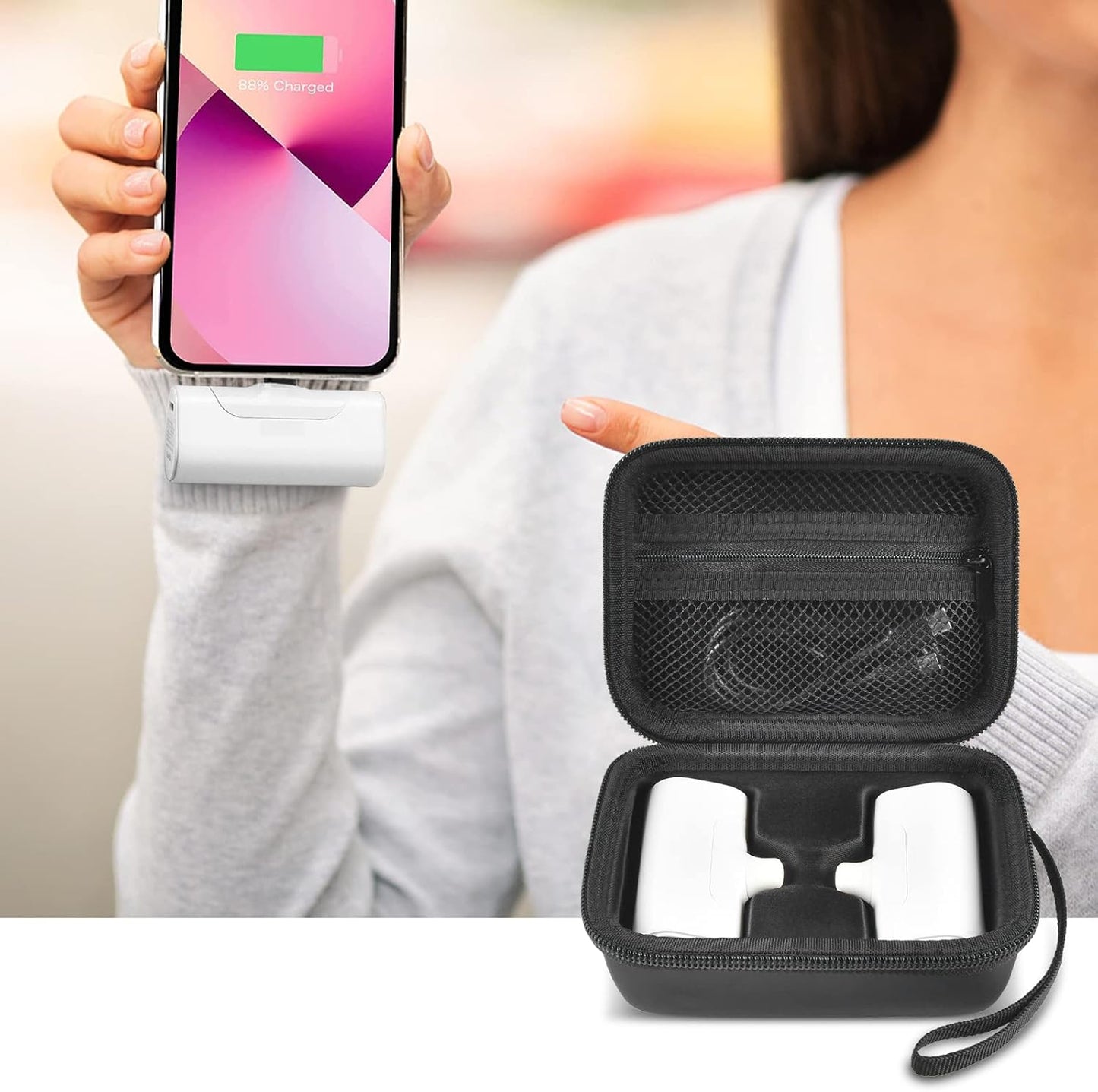 Portable Charger Power Bank Case for 2PCS Swyop/for Feob/for Charmast/for JEJILL/for LanLuk/for VEGER/for iWALK/for Taegila/for Kuulaa and More Small Charging Battery Pack - Bag Only (Black)
