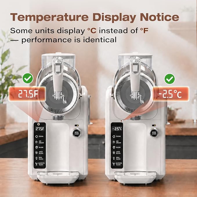 SYINTAO Slushie Machine No Ice Needed, 2-in-1 Frozen Drink & Soft Serve Ice Cream Maker, Self-Chilling Slushy Maker with 5 Presets, LED Display & Auto Clean for Home & Party (White)