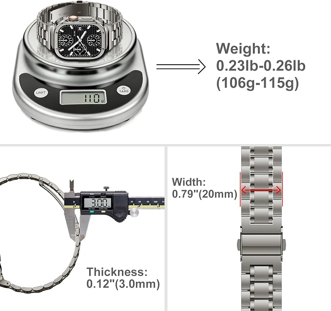 MioHHR Stainless Steel Watch Band with Case Compatible with Apple Watch Ultra3 2 1(49mm), Rugged Strap with Metal Protective Bumper Cover for iWatch Band Men(Titanium Color)