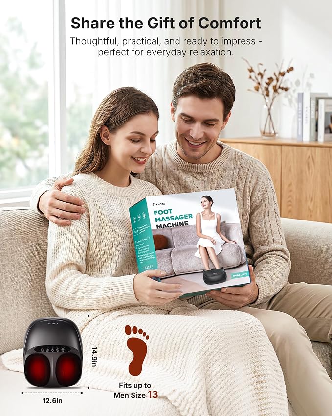 KNQZE Shiatsu Foot Massager with Heat, Compression, Deep Kneading Foot Massage for Plantar Fasciitis Relief, Remote Control, Multi Massage Modes, Auto Shut-Off Timer, FSA Eligible, Fathers Day Gift