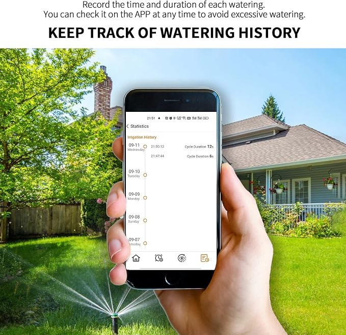 WiFi Water Timer for Garden Hose, Sprinkler Timer with 2 Outlet for Lawns and Yard, Rain Delay/Remote/Manual/Automatic Drip Irrigation System Programmable Faucet