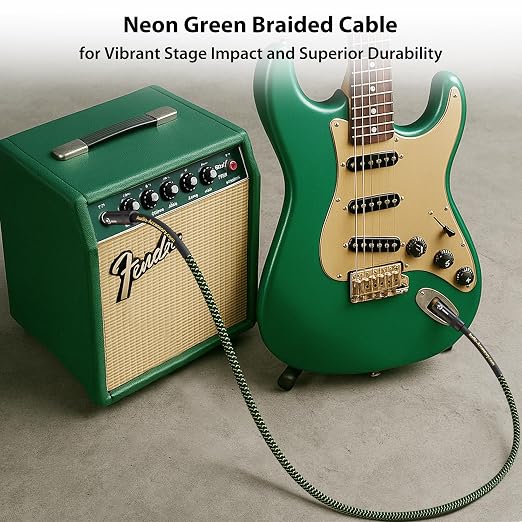 AA AUDIO ACCESSORY Pro Series Guitar Cable 10 ft, Gold-Plated Neutrik REAN Connector, 18 AWG 99.99% OFC, Low Capacitance Straight to Straight 1/4 Inch Instrument Cable for Fender Ernie Ball Mogami