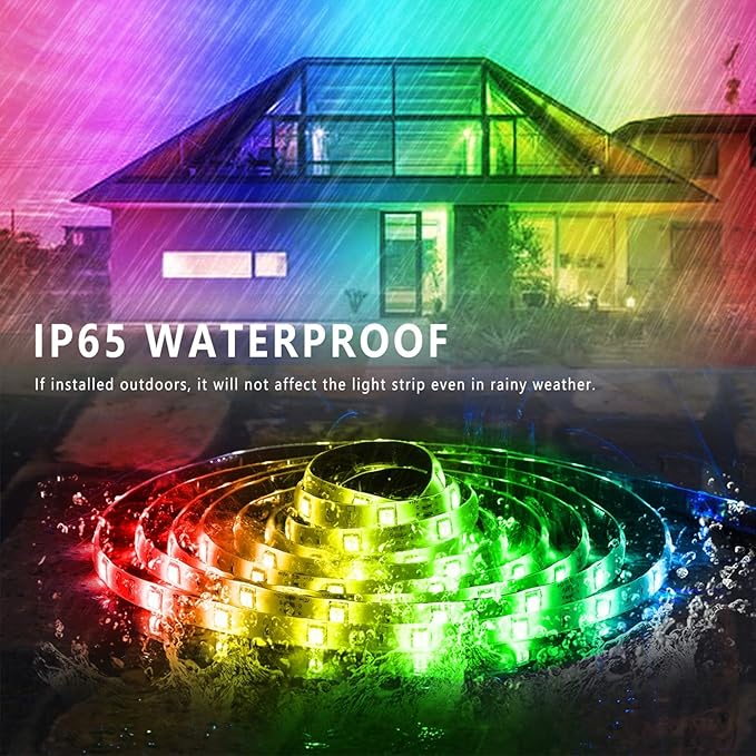 Ledagic Outdoor Led Strip Lights Waterproof 400ft(2 * 200ft), Ip68 Outside Led Light Strip Waterproof with Remote and App Control, Exterior Led Rope Lights Music Syne RGB Strip Lights for Party Decor