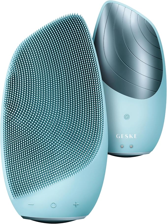 GESKE SmartAppGuided Sonic Thermo Facial Brush | 6 in 1 | Skin Cleansing | Cleansing Brush with Thermal Function | Electric Facial Massager