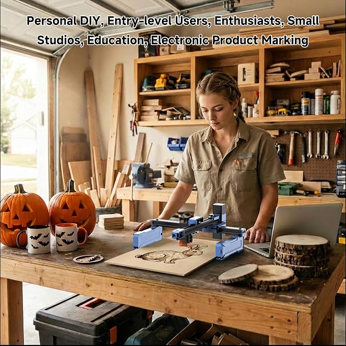 Artilume T1 Laser Engraver 3000mW, Foldable Design Laser Engraving Machine, 0.01mm Precision, Large Working Area 200 * 150mm for Wood Leather Acrylic and More, Best for Beginners Small Business