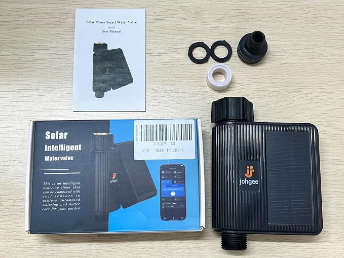 Solar Smart WiFi Sprinkler Timer, WiFi Water Timer for Garden Hose with Rain Delay/Manual/Automatic, Alexa & Smart Life App, Solar Irrigation Sprinkler Controller for Lawns Yard
