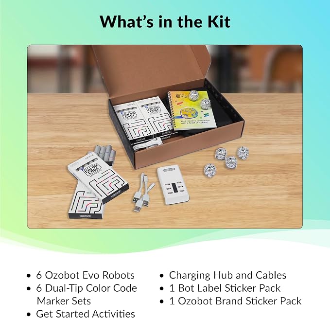 Ozobot Evo 6 Bot Classroom Kit | Ages 5-11 | STEM Coding for Schools