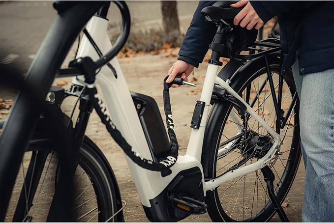 AXA ULC 130 Plug-in Chain Bike Lock, 130 cm (4.3 ft) Long, 5.5 mm Hardened Steel Links, Heavy Duty Anti-Theft E-Bike Security Chain, Compatible with AXA Ring & Frame Locks for Bicycles and Scooters