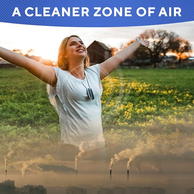 Personal Wearable Air Purifier Necklace, USB Rechargeable, Portable Ionizer | Filterless negative-ion technology. Silent operation. Designed for travel, office, commuting, and everyday use