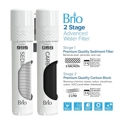 Brio 520 UV Self-Cleaning Bottleless Water Cooler Dispenser, UL Certified | Built-in 2 Stage Filtration (2 Free Replacement Filters Included) Reduces PFAS & Microplastics | 3 Temp (Hot Cold, Room)