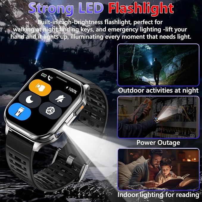 Smart Watches for Men Women with Built-in Camera 2.01" Touch Screen Play local music Save music Fitness with Heart Rate/SpO2/Sleep Monitor IP67 Waterproof Smartwatch for Android iOS 100+ Sports Modes