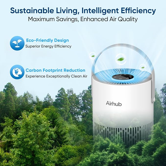 Air Purifier for Bedroom Home, Covers Up to 880 Ft², True HEPA Quiet 3-in-1 Air Purifiers Filter, 20dB Sleep Mode, Air Cleaner, 360° Intake, Remove Dust, Smoke, Pet Dander & Odors, White