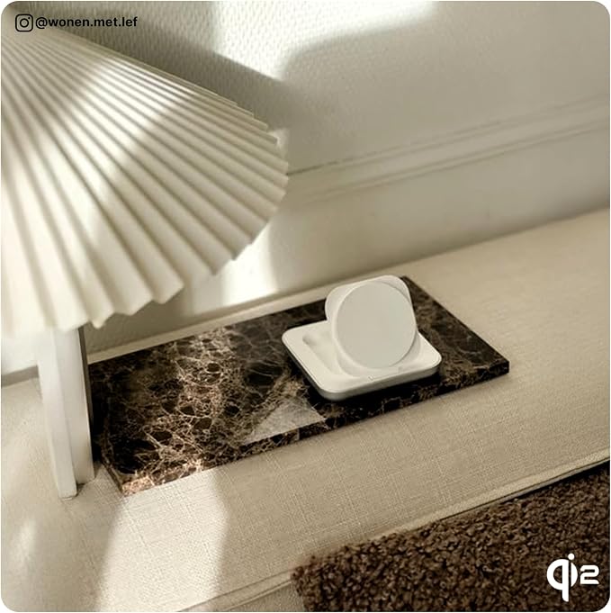 Zens Magnetic Nightstand Charger | MagSafe Qi2 15W | Landscape Only (No Vertical) | Standby Mode | Compatible with iPhone 17/16/15/14/13/12 | 20W Adapter Included | White
