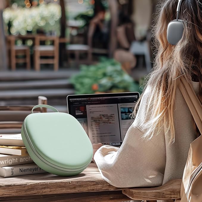 Yinke Smart Case for Apple AirPods Max Supports Sleep Mode, Hard Organizer Portable Carry Travel Cover Storage Bag
