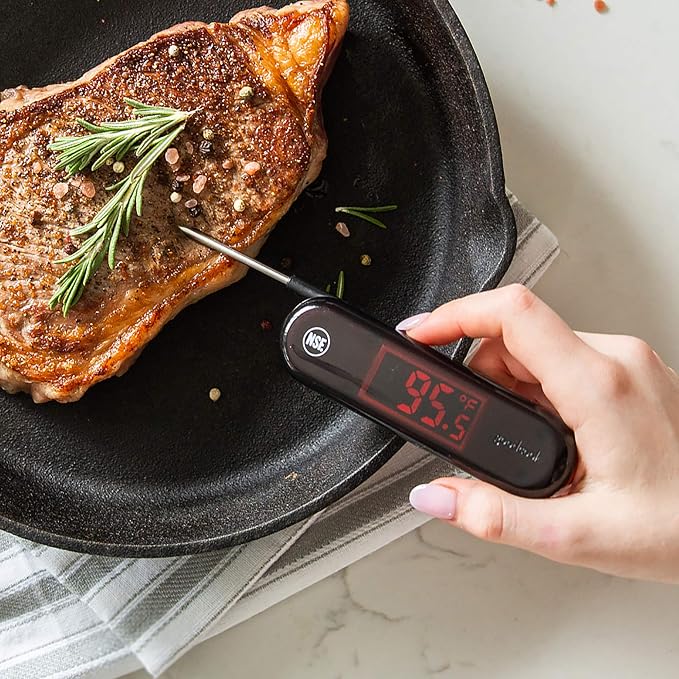 GoodCook Touch Digital Thermometer with LCD Display Instant Read with Stainless Steel Probe Built-In Magnet for Easy Storage, Black