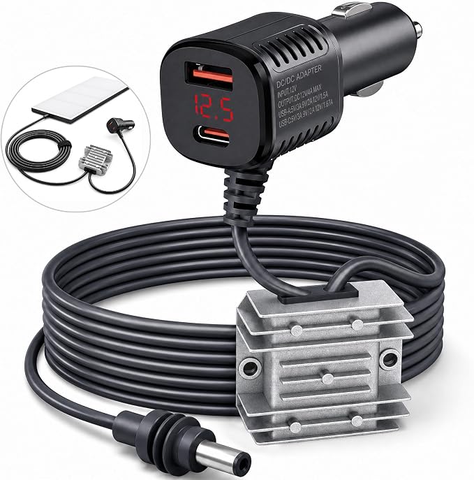 9.8FT Starlink Mini Car Adapter, 12V/24V to 30V 3.5A DC Step Up Converter with Digital Display, DC Power Cable with Cigarette Lighter Adapter, Constant Voltage Power Supply for RV Truck