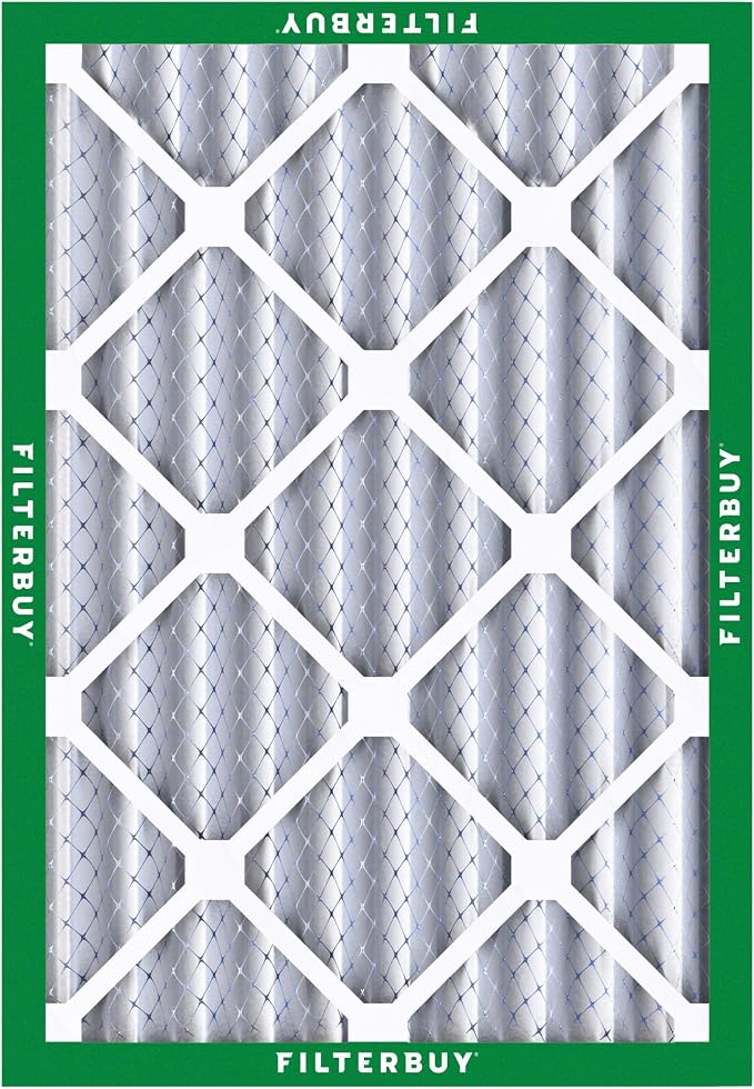 Filterbuy 20x23x4 Air Filter MERV 8 Essential Dust & Allergy Defense (5-Pack), Electrostatic Pleated HVAC AC Furnace Filters Replacement, Made in USA (Actual Size: 19.50 x 22.50 x 3.63)