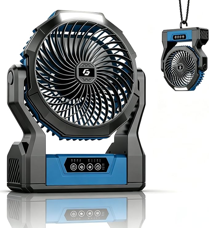 XZK Rechargeable Camping Fan,Blue01