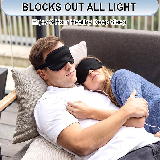 Geyoga 24 Pcs Silk Sleep Eye Masks Soft Satin Masks for Sleeping with Adjustable Elastic Strap Comfortable Blindfold Eyeshade for Men Women Travel Nap Night Sleep (Black)