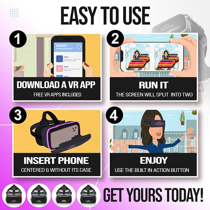 3D VR Headset for Kids + Android Remote - for iPhone & Android Phones | with 3D VR Videos & Apps Links | Virtual Reality Goggles Set for Beginners