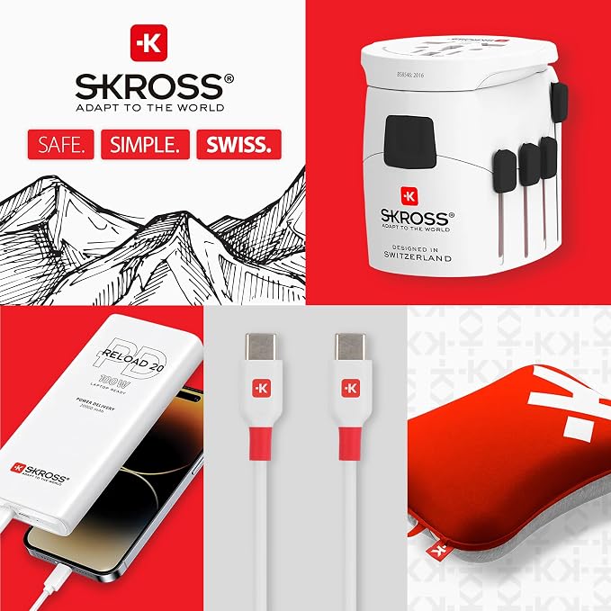 Skross 1.302474 Travel Adapter Pro Light USB AC45PD World