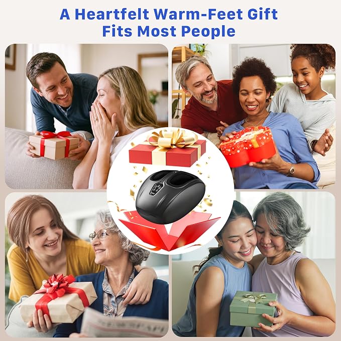 Foot Massager with Heat and Compression 2026 Upgraded Shiatsu Style | Comfortable Combination of Heat, Kneading, Vibration & Compression,for Plantar Fasciitis & Neuropathy