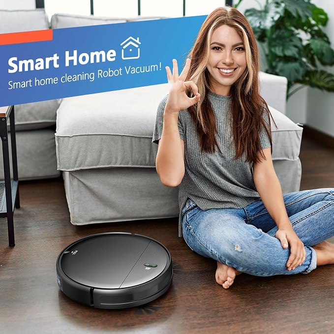 Robot Vacuum and Mop Combo, 2 in 1 Robotic Vacuum Cleaner with Schedule, App/Alexa/Voice Control, Slim 2.87", Self-Charging, Strong Suction & Long Runtime, Ideal for Hard Floor, Pet Hair, Carpet
