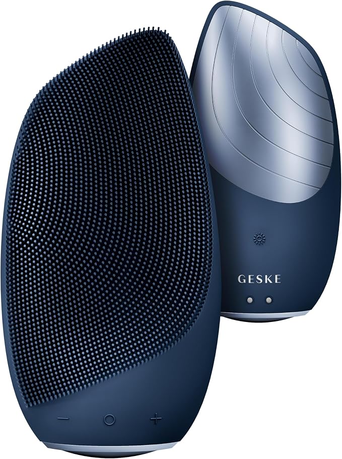 GESKE SmartAppGuided Sonic Thermo Facial Brush | 6 in 1 | Skin Cleansing | Cleansing Brush with Thermal Function | Electric Facial Massager