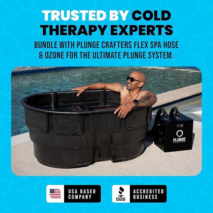 Cold Plunge Ozone Generator Bundle, Ambohr SPA-124 Ozone Generator & Ozone Barbed Venturi Injector for Cold Plunge, Ice Bath and Hot Tubs